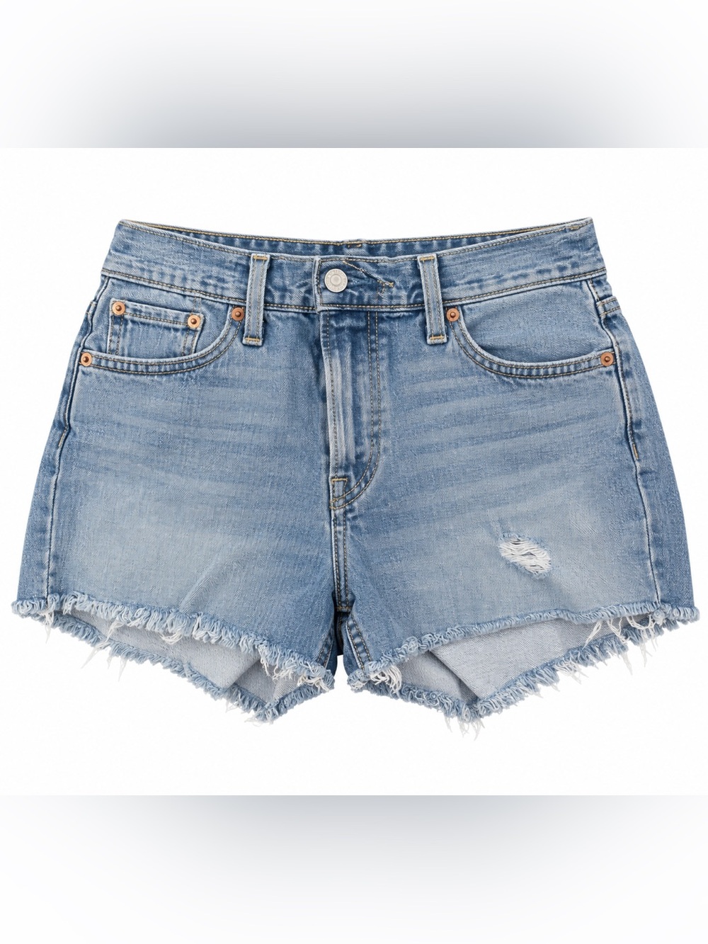 Levi's Light Blue High-Rise Denim Shorts with Red Tag